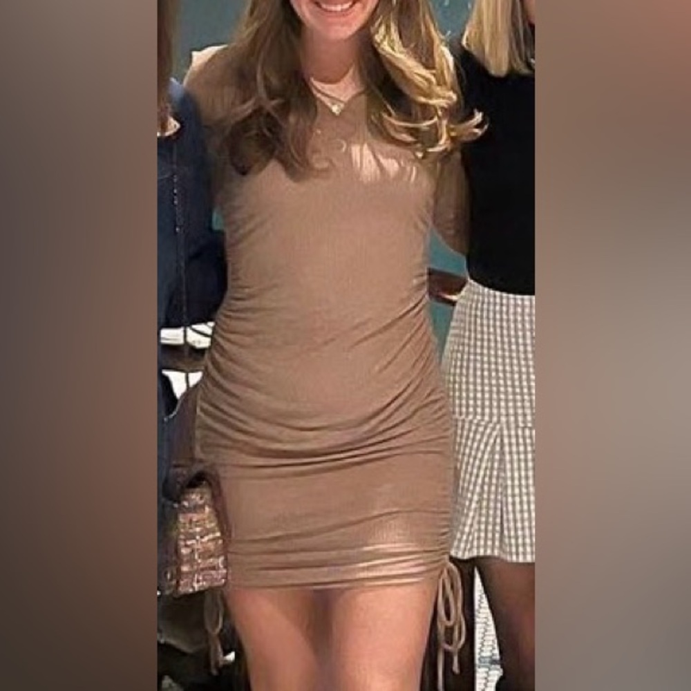 Heart Hips Tan Mini Dress
